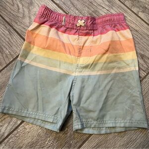 Ruggedbutts Rufflebutts size 6 boys rainbow swim trunks